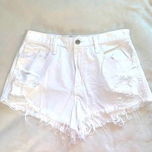 Hollister | White, High-Rise Jean Shorts | Size 9
